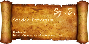 Szidor Dorottya névjegykártya